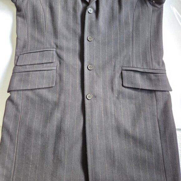 Kenneth Cole Black Pinstripe Coat - Picture 5 of 14